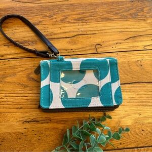 Thirty-one teal modern dot wristlet!! NWOT